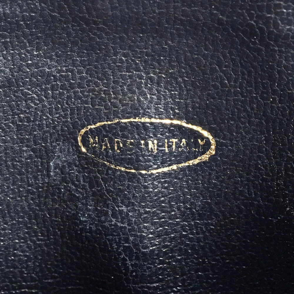 CHANEL Black Lambskin Leather Pouch